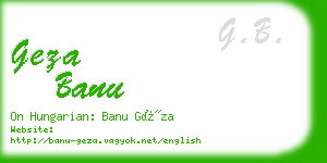 geza banu business card